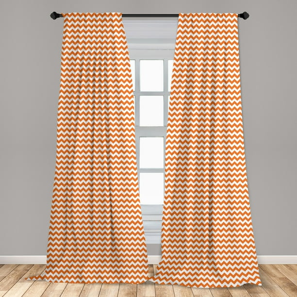 Chevron Curtains 2 Panels Set Pumpkin Color Traditional Holidays Autumn Season Celebrate Window Ds For Living Room Bedroom 56 W X 95 L Orange White By Ambesonne Com Pumpkin Color Chevron, Pumpkin Coloured Curtains