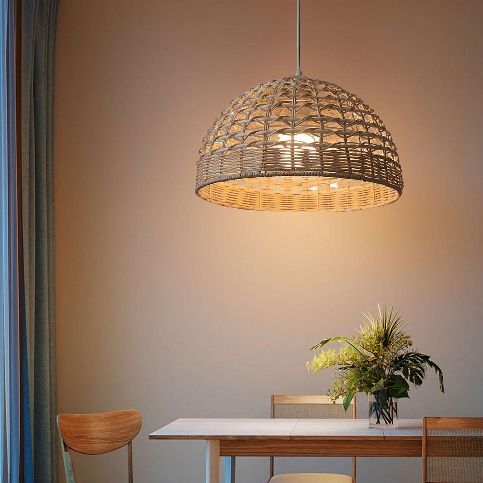 Rattan Lamp Shade Modern Droplight Hanging Lamp Lampshade Woven