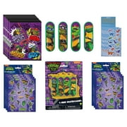 TMNT Teenage Ninja Turtles Birthday Party Supplies Favor Bundle Pack includes 8 Loot Bags, 8 Mini Skateboards, 8 Sticker Sheets, 8 Dinosaur Sticker Sheets