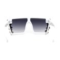 thumbnail image 4 of Dripping Huge Rhinestone Flat Top Shield Oversize Sunglasses White Smoke, 4 of 4