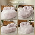 thumbnail image 4 of Wiilayok Oversized Accent Chair,55" W Faux Fur Armchair Comfy Reading Chair with Ottoman for Living Room, Bedroom,Pink, 4 of 9