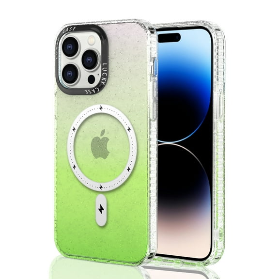 Allytech Magnetic Case for Apple iPhone 12 Pro Max, iPhone 12 Pro Max Magsafe Case, Wireless Charging Support Gradient Color Anti-Scratch Shockproof Phone Case for Apple iPhone 12 Pro Max - Green