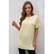 thumbnail image 3 of ABPHQTO Camiseta extragrande informal de color albaricoque para mujer con bolsillos, 3 of 5