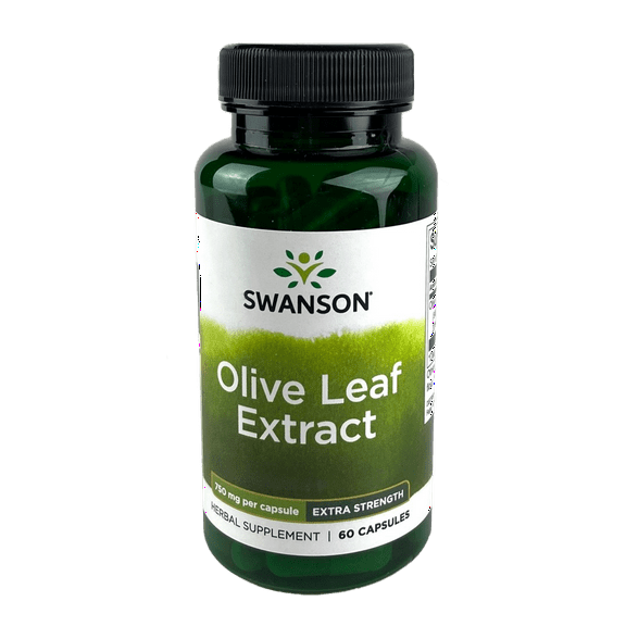 Swanson Olive Leaf Extract Capsules with 20% Oleuropein - (60 Capsules, 750mg Each)