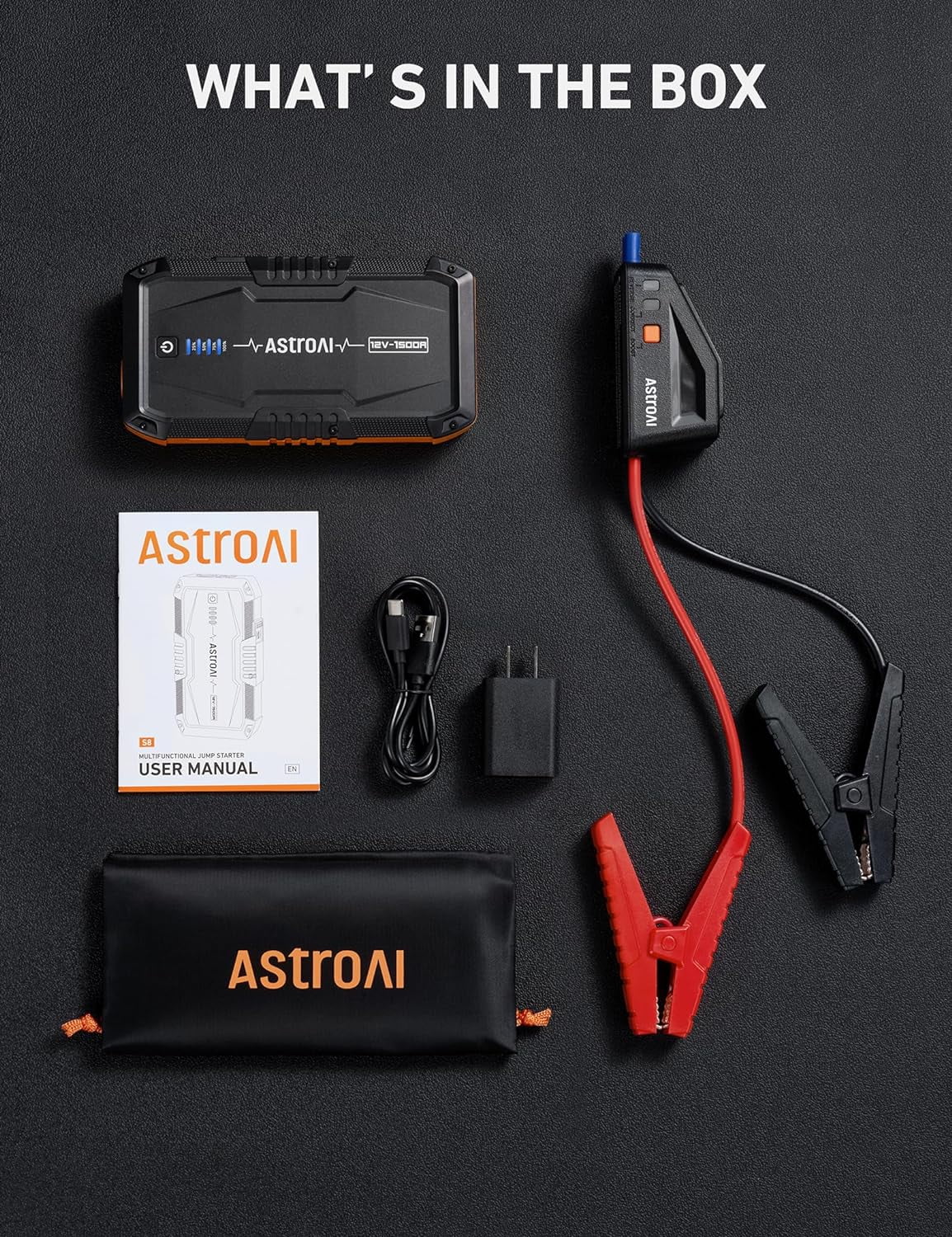 Car Jump Starter, 1500A Battery Jump Starter, Portable Car Charger, 12V Auto Jump Box