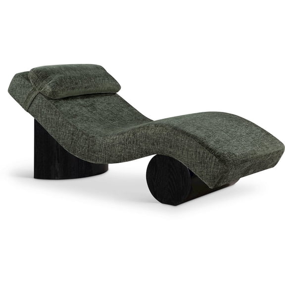 Meridian Furniture Marcella Green Fabric Upholstered Chaise Lounge