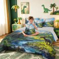 thumbnail image 3 of meiyoeat Kawaii Dinosaur Animal Twin Bedding for Girls Boys Teens, Nature Wildlife Bedding Comforter Set, Grey Reversible, 7 Pieces, 3 of 5