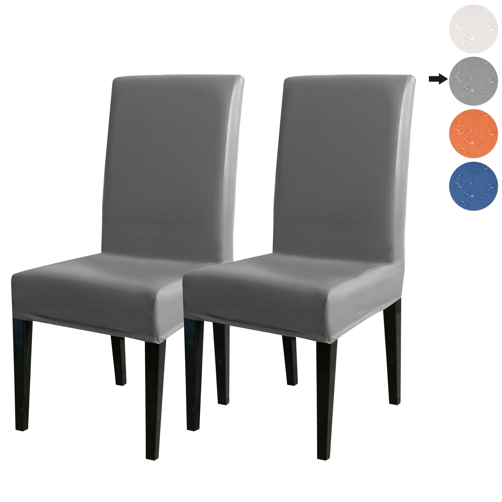 KBOOK PU Leather Dining Chair Covers Waterproof Solid Chair Slipcovers