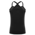 thumbnail image 2 of Kaerm Kids Girls Cotton Tank Tops Sleeveless Spaghetti Straps Camisole Workout Training Activewear Black 130, 2 of 5