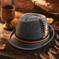 thumbnail image 5 of Wool Fedora Hats for Men Women Wide Brim Felt Panama Hat,One Size, 5 of 5