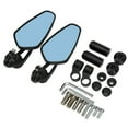 thumbnail image 4 of Espejo retrovisor de motocicleta Asistente de marcha atrás Vidrio azul 360 grados giratorio Universal para soporte de 8 mm / 10 mm Negro, 4 of 5
