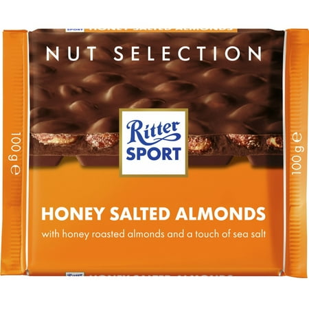 Ritter Sport Honey Salt Almond Chocolate Bar 100g (Pack of 11)