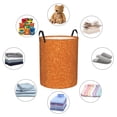thumbnail image 6 of Haiem Orange Glitter Leather Dirty Clothes Laundry Basket,Sturdy & Waterproof,Collapsible Round Design For Efficient Space Management,Multi-Purpose Storage Basket, 6 of 8