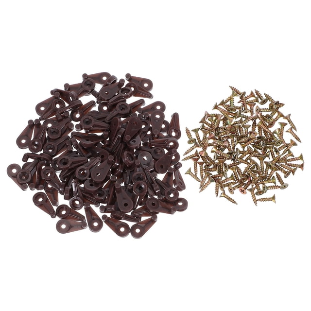 TEHAUX 100Sets Brown Plastic Glass Panel Retainer Clips for Mirror Mounting High Stability Home Use
