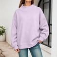thumbnail image 2 of CAIVO Women's Mock Neck Sweatshirt Oversized Long Sleeve Loose Fit Casual Solid Color Pullover Tops Relaxed Fit Fall Streetwear, 2 of 4