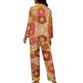 thumbnail image 2 of Renewold Causal Button Down Pajamas Long Sleeve Hippie Flowers Loungewear Sleepwear Set 2 Pieces Thermal Women Scoop Neck Tracksuit Comfy Nightwear Size XS, 2 of 6