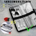 thumbnail image 2 of Portable Travel Utensils Reusable Silverware with Case for Fixing Tableware Pieces Stainless Steel Stable Flatware Set Camping Picnic Cutlery Set ( Set), 2 of 8