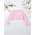 thumbnail image 6 of LiiYii Kids Girls Long Sleeve 3D Flower Bolero Shrug Cropped Cardigan Jacket for Wedding Birthday Party Dress Pink 3, 6 of 9