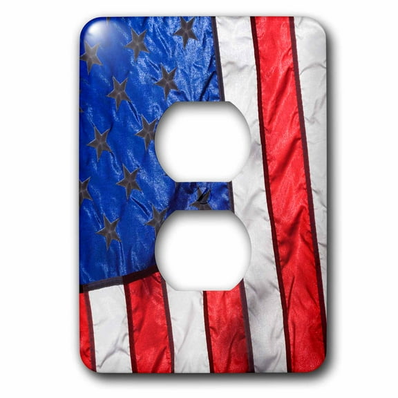 3dRose, Sunlight shines through an American Flag., 2 plug outlet cover
