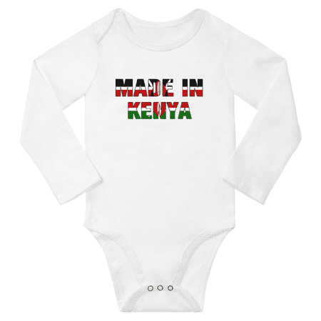 

Made In Kenya Boys Girl Baby Long Sleeve Bodysuit (White 18 Months)