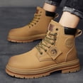 thumbnail image 1 of Botas Martin de cabeza grande para hombre, botas altas de trabajo para otoño e invierno, zapatos de hombre con forro polar de estilo británico, 1 of 6