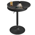 thumbnail image 1 of VASAGLE EKHO Collection - Height Adjustable Bar Table, Round High Pub Table with Storage, Synthetic Leather with Stitching, Mid-Century Modern, Kitchen Bar Living Room, Ebony Black and Ink Black, 1 of 6
