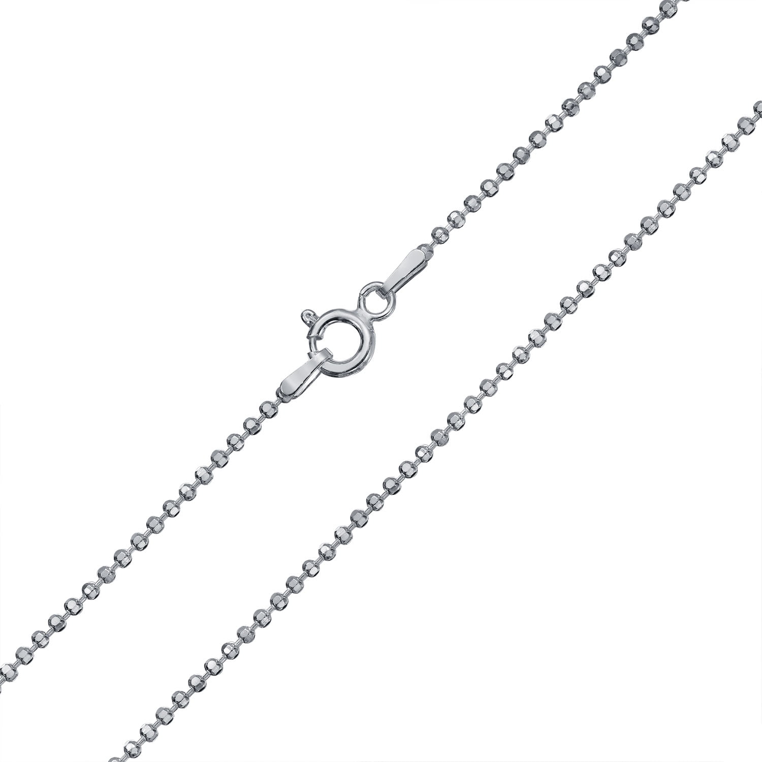 Diamond Cut Ball Bead Chain Sparkle Necklace 150 Gauge Sterling Silver ...