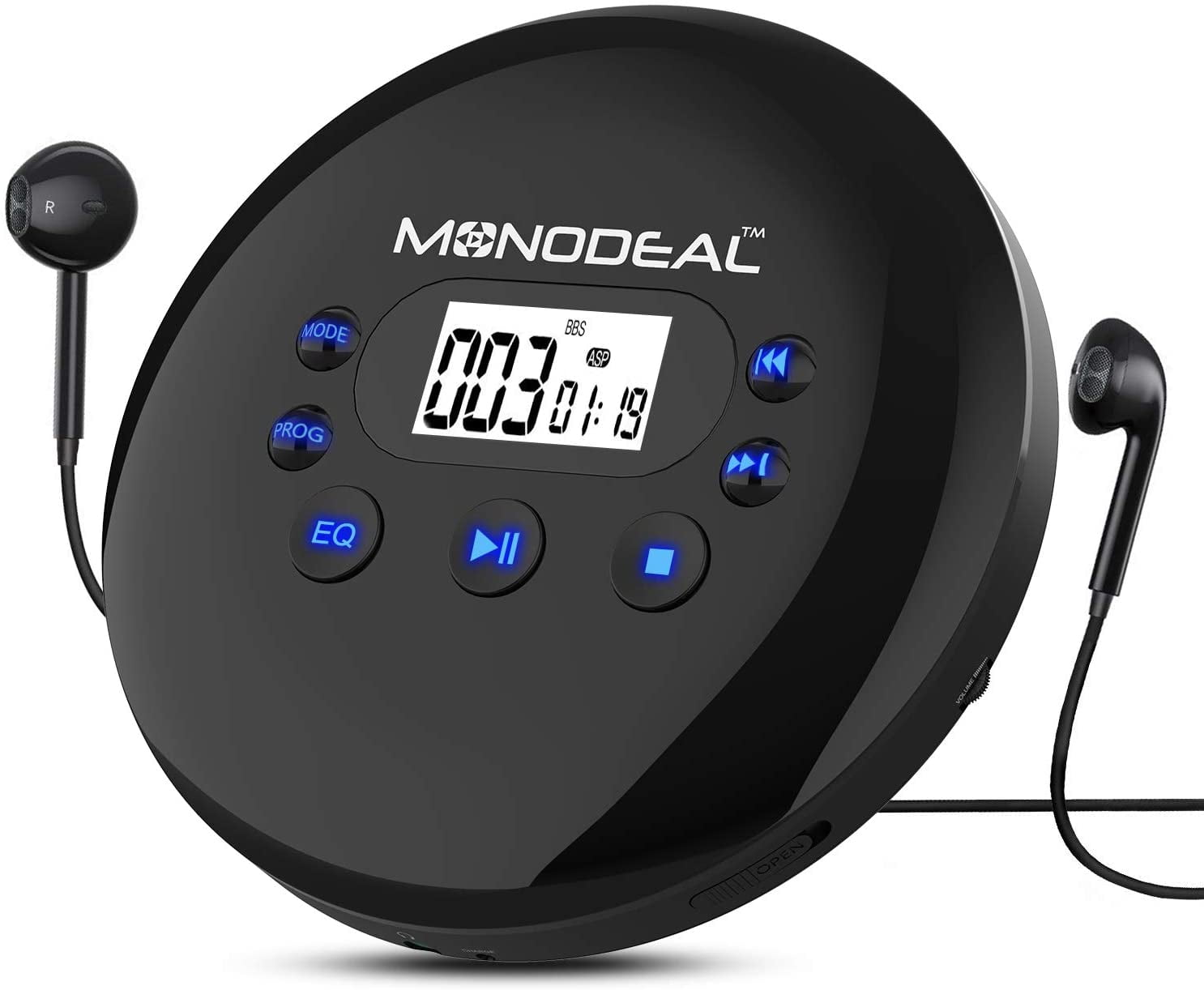 Portable CD Player, Monodeal Rechargeable Personal Compact Disc Player