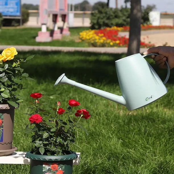 Regadera para plantas de interior, pequeñas regaderas para plantas de interior, flores de jardín, boquilla larga para regar plantas al aire libre,