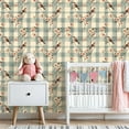 thumbnail image 3 of Peel and Stick Wallpaper Vintage Birds Floral Branches Blue White Checkered Wall Mural 23.6in x 9.8ft Self Adhesive Removable Wall Paper Renter Friendly Wallpaper for Nursery Bedroom Cabinets, 3 of 8