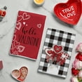 thumbnail image 3 of Sm:)e Valentine's Day Kitchen Dish Towels, 18x26 Inch, Set of 4, XOXO Love Heart Buffalo Plaid, 3 of 6