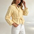 thumbnail image 4 of Enjoytime Cropped Jackets for Women Long Sleeve Notch Lapel Belted Short Trench Coat Fall Fashion Trendy Work Casual Outerwear, 4 of 7