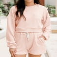 thumbnail image 2 of Sweat-shirt à Manches Longues et Short Élastique pour Femmes en 2 Pièces, 2 of 5