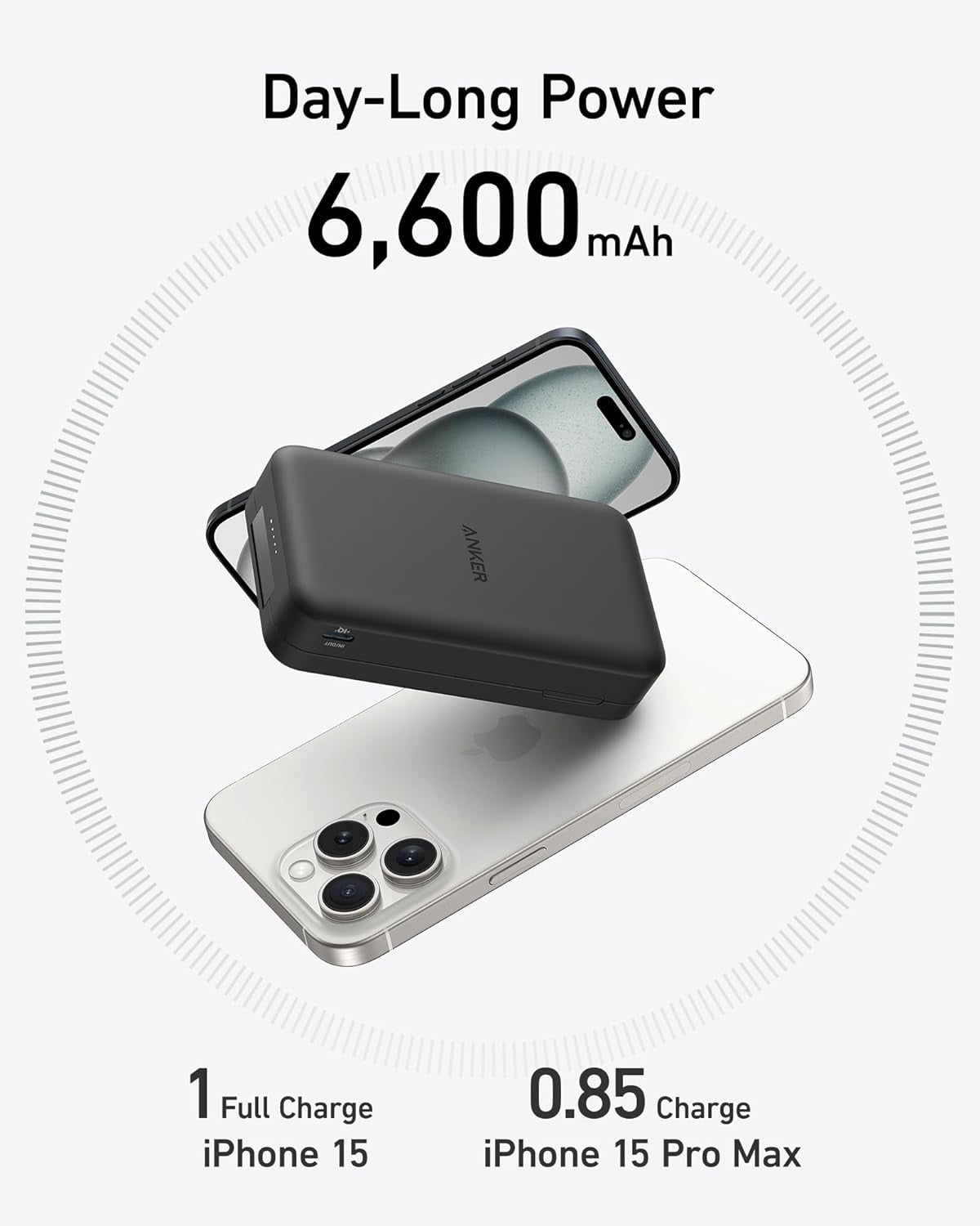 Anker MagGo Power Bank, Qi2 Certified 15W Ultra-Fast MagSafe
