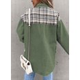 thumbnail image 2 of SHAR Women's denim jacket, long sleeve plaid button down shirt jacket, 2 of 5