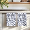 thumbnail image 7 of Blue Flower Kitchen Towels Set of 1, Spring Leaf Vintage Farmhouse Boho Plant Absorbent Dish Towels for Kitchen, Microfiber Hand Towel, Quick Drying Tea Towel for Cleaning Decorative Dishcloths, 7 of 7