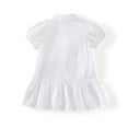 thumbnail image 6 of Spazoro Girls Cute Dresses, Button Front Solid Color Collared Short Sleeve Casual A-Line Dress for School White Size 1-2 T, 6 of 9