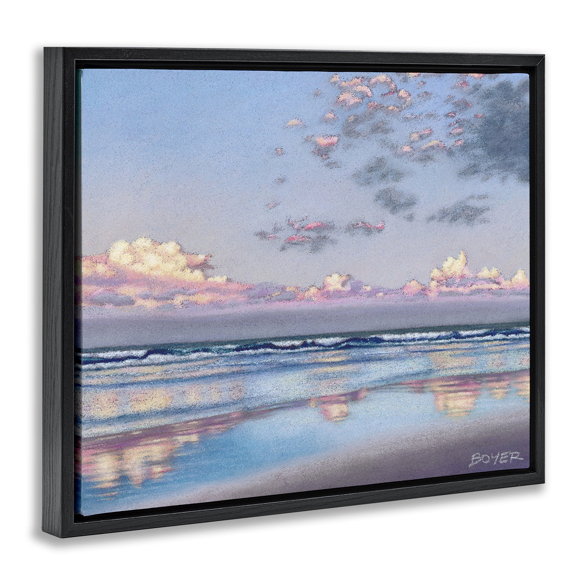 Stupell Industries Nature's Poetry Seascape Black Framed Floater Canvas Wall Art, design by Susy Boyer
