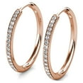 thumbnail image 4 of Cate & Chloe Pack of 3 - Bianca 18k Rose Gold Plated 25mm Hoop Earrings with Swarovski Crystals for Women, 4 of 10