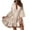 Beige, variant on Summers Dresses For Women Casual Daily Short Sleeve V-Neck Solid Color Mini Flare Sleeve Dresses for Women Trendy White XXL