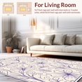 thumbnail image 2 of ODIKA 8'x10' Machine Washable Non-Slip Area Rug, Dynamic Botanical Illustration with Whimsical Swirls and Tints High Traffic Rug, Purple, 237566, 2 of 7