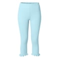 thumbnail image 7 of Capris Pants for Women - Dance Yoga Leggings Elastic Waist Ruffle Summer Casual Athletic Cropped Pants, 7 of 7