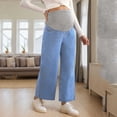 thumbnail image 6 of Admvng Maternity Wide Leg Jeans Elastic Waist Pregnancy Denim Trousers, 6 of 6