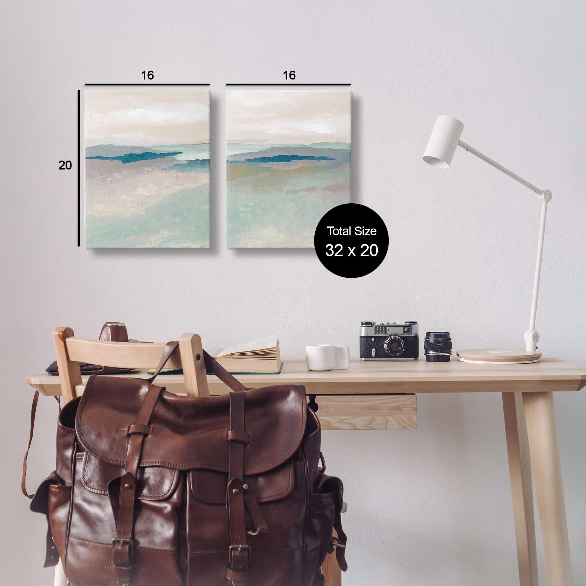 Stupell Industries Soft Abstract Terrain Landscape Painting Gallery Wrapped Canvas Art Print Wall Art, 16 x 20, Set of 2
