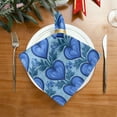 thumbnail image 2 of Cloth Napkins Set of6 100% Satin Peachskin Velvet 20x20inx6 Napkins Cloth napkins are washable Soft and Absorbent Blue Growing Hearts Pattern, 2 of 8