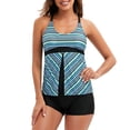 thumbnail image 1 of KaLI_store Womens Swimsuits Women's Retro Ruched Ruffle High Waist Two Piece Bikini Set Tie Knot Front Top Sport Bath Swimsuit Green,L, 1 of 4