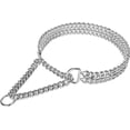 thumbnail image 1 of GHSDFBB Silver Dog Chain Collar Stainless Steel Silver Dog Collar Adjustable Walking, Metal Cuban Link Dog Collar Chew Proof Double Row Chain Dog Collar for Large Small Medium Dogs, 1 of 7