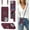 06Wine Red, variant on for iPhone 13 Case with Card Holder for Women,Phone Case with Strap,Crossbody Lanyard,Ring Stand,Snap Clasp,Cute Wallet Cases for iPhone 13(6.1 inch,Black Leopard)