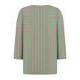 thumbnail image 4 of Fiudx Ofertas Relámpago Blusa de Manga 3/4 Corta Estampada a La Moda para Mujer, Blusa Informal con Cuello Redondo, 4 of 5