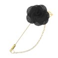 thumbnail image 1 of Uxcell 1-Pack Insignia de Flor de Camelia con Hoja Dorada para Hombres Mujeres Accesorios de Boda/Traje Tuxedo/Aniversario [Negro], 1 of 7